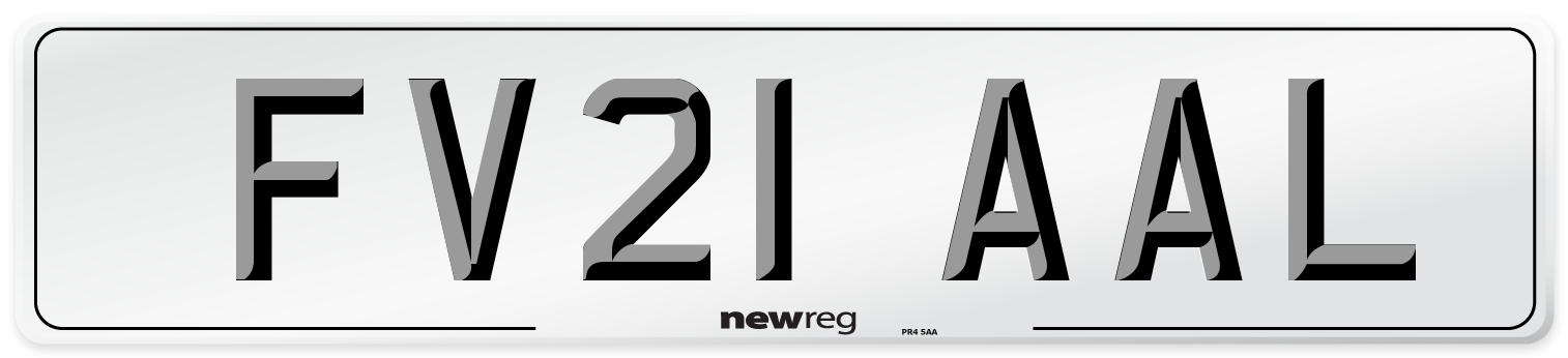 FV21 AAL Number Plate from New Reg